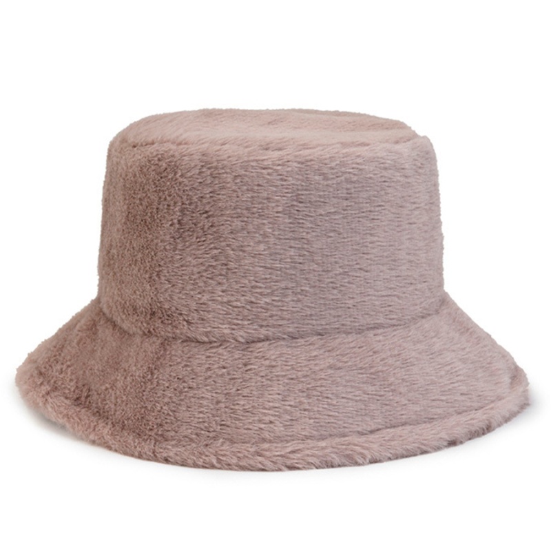 Панама из искусственного меха, бежевый