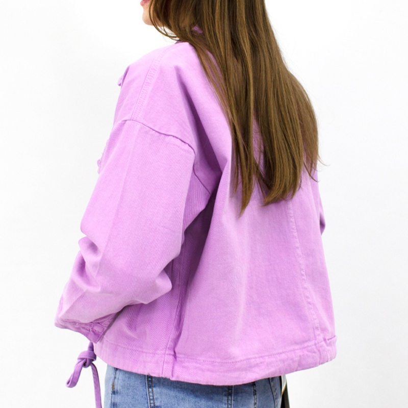 Джинсовая рубашка, сиреневый