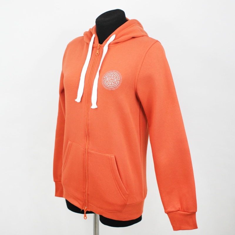 Толстовка на молнии с вышивкой (оражевый)