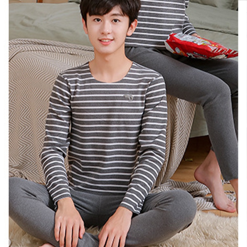 Комплект термобелья на подростка темно-серый в полоску