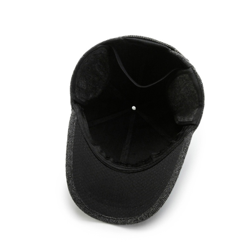 Бейсболка мужская с ушками, черный