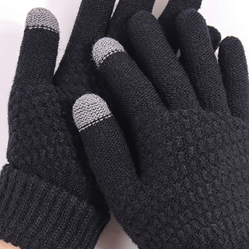 Перчатки сенсорные черные с серой вставкой