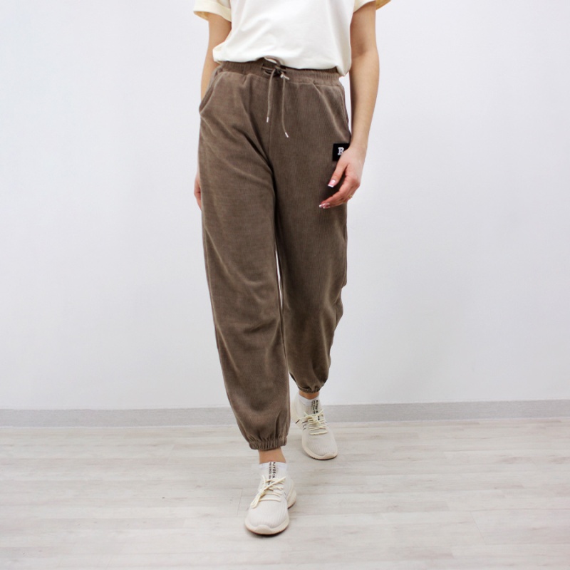 Брюки спортивные женские вальвет, бежевый