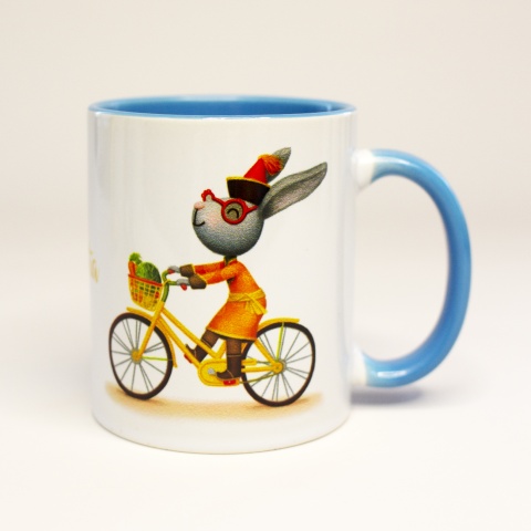 Кружка «Зайчик на велосипеде 1»